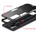 Biruiqu For Redmi Note 10 5G Soft TPU+Hard PC Black Panther Shockproof Slim Protective Case Cover with Kickstand.