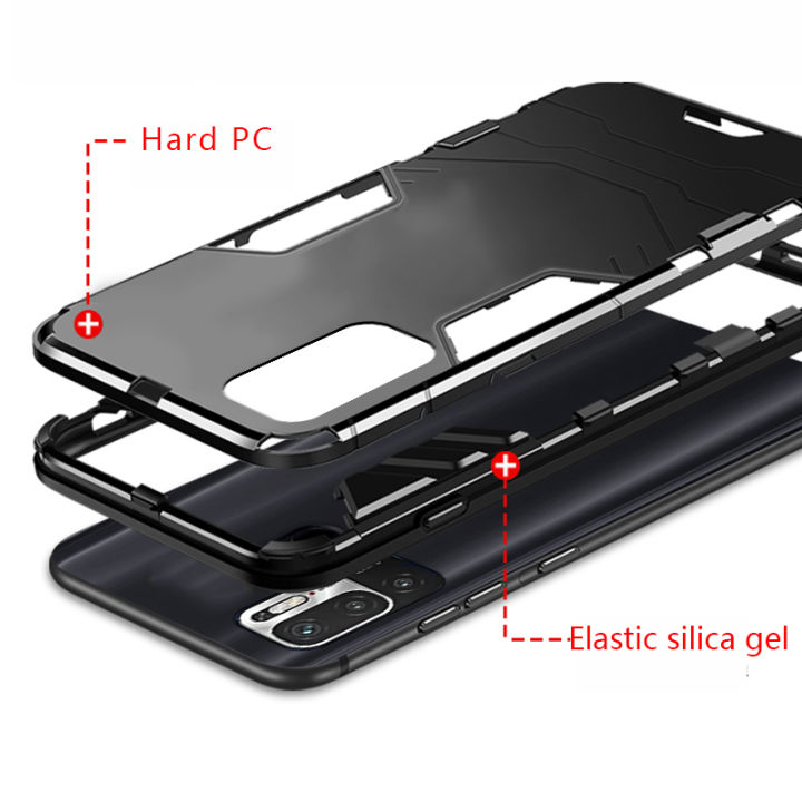 Biruiqu%20For%20Redmi%20Note%2010%205G%20Soft%20TPU+Hard%20PC%20Black%20Panther%20Shockproof%20Slim%20Protective%20Case%20Cover%20with%20Kickstand%20-%20Image%204