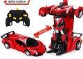 2 in 1 RC Car Driving Sports Cars drive Transformation Robots Models Remote Control Car With Cool Lights Boy Baby Xmas Gift. 