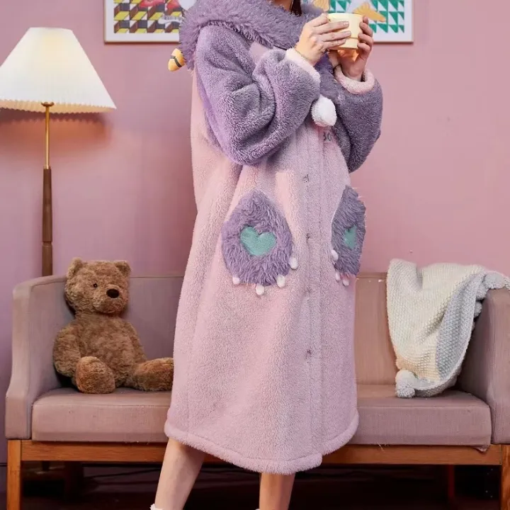 Winter%20star%20with%20the%20same%20cute%20purple%20little%20monster%20velvet%20thickened%20and%20lengthened%20warm%20bathrobe%20pajama%20pants%20loungewear%20-%20Image%202