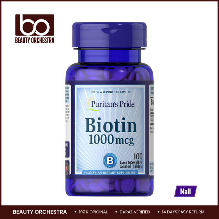 Puritan's Pride Biotin 1000mcg - 100 Softgels