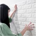 Vintage 3D Wall Stickers Self-Adhesive Waterproof Pattern Wallpaper for Living Room, 70x77 cm. 