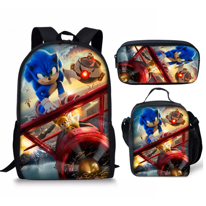 Amazon%20New%20Sonic%20Backpack%20Sonic2%20Student%20School%20Bag%20Children's%20Meal%20Bag%20Pencil%20Case%20Three-Piece%20Set%20Manufacturers%20Wholesale%20-%20Image%203