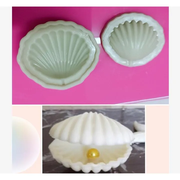 Cake Tool 3D shell pearl sea flower Silicone Mold Mould Wedding Cake Border Fondant Cake Decorating Clay Molds