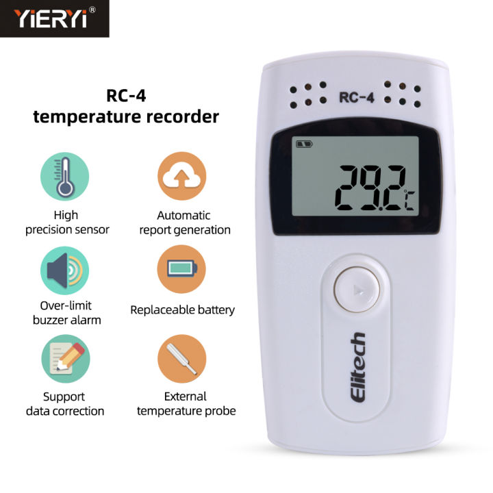 YIERYI Digital USB Temperature Humidity Data Logger RC-4/RC-4HC with External Sensor