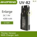 Baofeng UV 82 BL-8 Battery Walkie Talkie Ham Radio 2800/3800/4200 mAh Enlarge UV82 Plus UV-8D UV-82WX Original Radio Accessories.