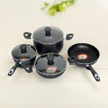 Kiam Non Stick 7 in 1 Cookware Set (7 pcs Set)  For Superior Release - Fry Pan 1pc, Karai 1pc, Casserole 1pc, Milk pan 1pcs and 3 Lids. 