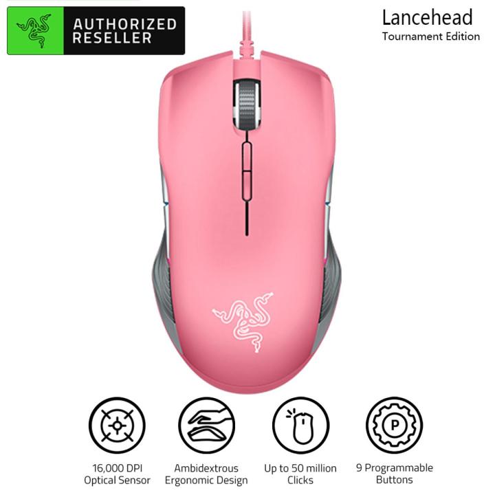 Razer%20Lancehead%20Tournament%20Edition%20Wired%20Gaming%20Mouse%20RGB%20Gaming%20Mouse%20Ergonomic%20Mice%20with%205G%20Optical%20Sensor%2016000DPI%20Pink%20-%20Image%202