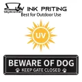 Outdoor Dog Sign Beware Dog Sign Paw Print Gate Closed Durable Aluminum Warning Home Outdoor Beware of Dog Sign. 