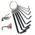 10 Pcs Metric Combination Hex Key Allen Wrench Set 1mm to 10mm Key Hand Tool. 