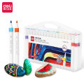 Deli acrylic marker pen set waterproof student kids art painting watercolor pen 12/24/36 stationery wholesale.