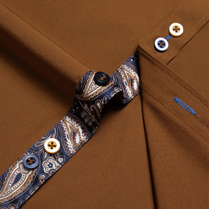 Brown%20Solid%20Casual%20Shirts%20For%20Men%20Blue%20Paisley%20Color%20Contrast%20Fashion%20Dress%20Shirt%20Luxury%20Designer%20Men%20Clothing%20-%20Image%205