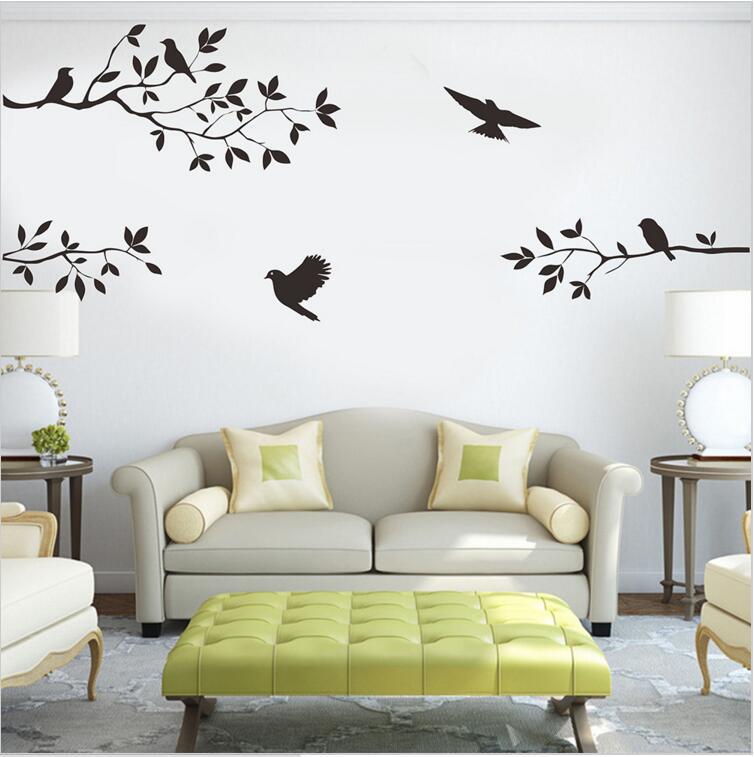 Removable self adhesive tree branch birdcage wall art home decor 3d wall sticker