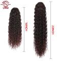 Curly Ponytail Extensions Clip in Synthetic Drawstring Ponytail Wig Long Water Wave Afro Pony Tail Women Hairpiece False 22INCH. 
