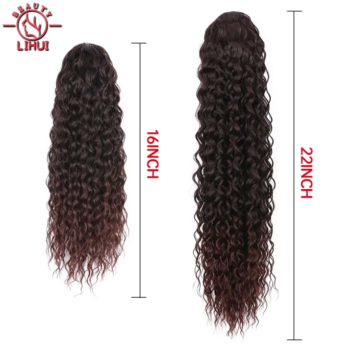 Curly%20Ponytail%20Extensions%20Clip%20in%20Synthetic%20Drawstring%20Ponytail%20Wig%20Long%20Water%20Wave%20Afro%20Pony%20Tail%20Women%20Hairpiece%20False%2022INCH%20-%20Image%204