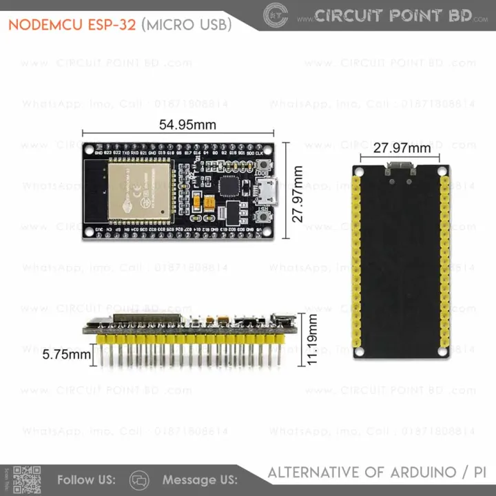 ESP32%20ESP32S%20NodeMcu%20Wroom%20-%2038%20Pin%20Big%20Size%20Version%20Built-in%20WIFI%20+%20BLUETOOTH%20Module%20Dual%20Core%2032BIT,%20240MHZ%20for%20Robotics,%20IOT,%20DIY%20Electronic.%20Alternative%20of%20Arduino%20and%20Raspberry%20pi.%20-%20Image%202