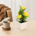 1/5Pcs Artificial Rose Flower Mini Bonsai Simulated Tree Pot Plants Office Table Ornament Living Room Home Garden Decor. 