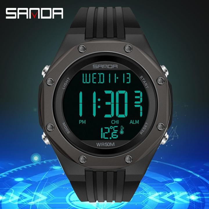 SANDA%20Sport%20Men%20Watch%20Take%20Body%20Temperature%20Environmental%20Thermometer%20LED%20Digital%20Wristwatches%20For%20Mens%20Waterproof%20Male%20Hour%20-%20Image%202
