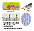 Combo Acrylic Paint Color and Brush Set. 