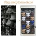 Wall Mount Hanging Hat Organizers for Baseball Felt Storage Holders for Bedroom Closet Space Saving Behind Door Storage Rack. 