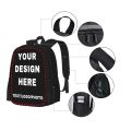 Custom Backpack Personalized Large Capacity School Backpack Add Your Photos Text Logo, 15Inch School bag for School or Outside. 