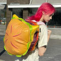 Xiaohongshu with the same three-dimensional cheeseburger crossbody bag, women's cartoon versatile, funny backpack, soft and cute backpack, foreign trade.