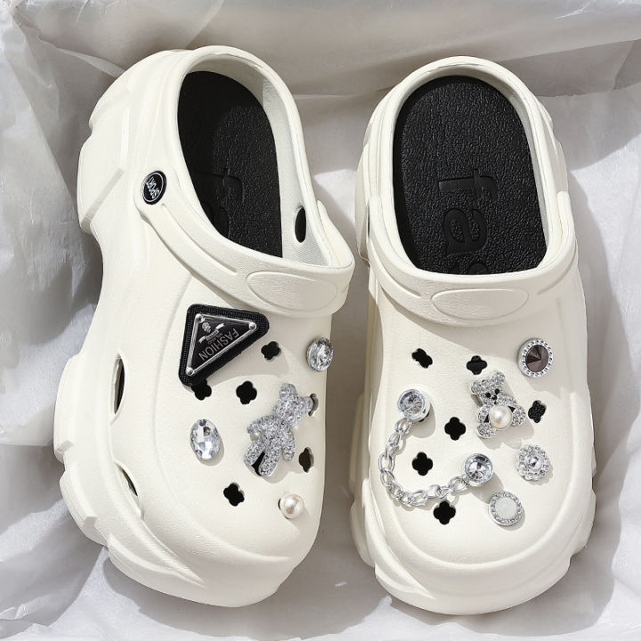 QYCKABY New Summer Women Beach Sandals Outdoor Clogs Trend Platform Slippers Casual Water Shoes Garden Shoes Mens Beach Sandals