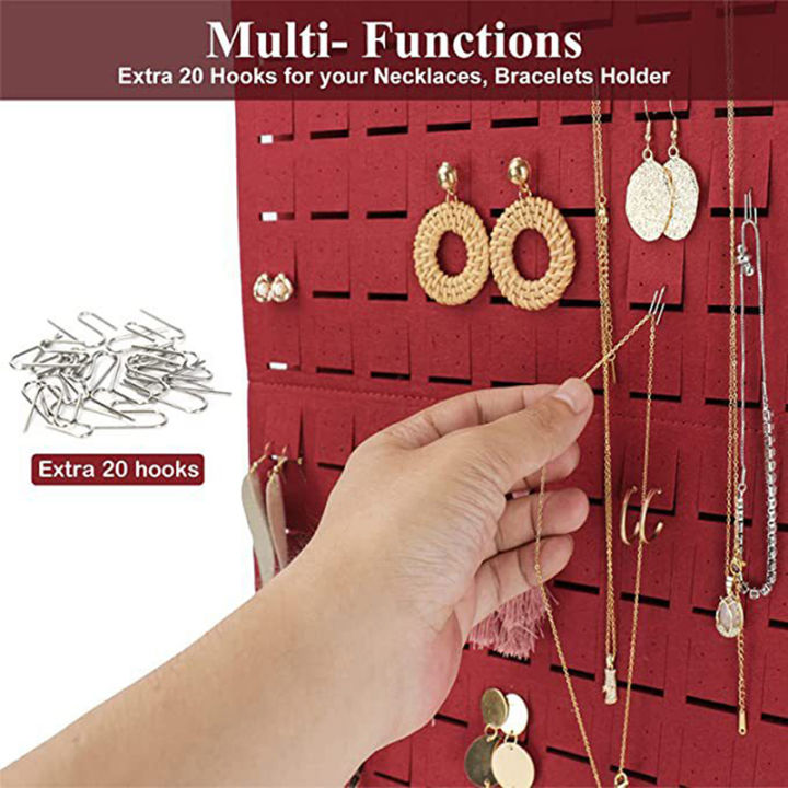 Earrings%20Hanging%20Organizer%20Wall%20Earring%20Holder%20Soft%20Felt%20Hanger%20Jewelry%20Necklace%20Earring%20Display%20Hanging%20Storage%20Qoddess%20-%20Image%204