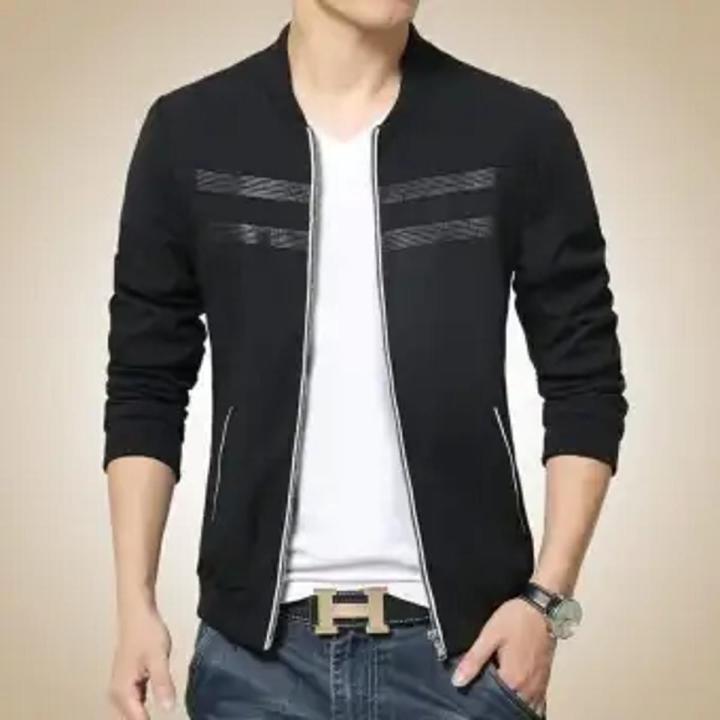 Black Cotton Jacket For Men