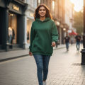Plain Drop Shoulder Women’s Hoodie | Soft Cotton Oversized Long Sleeve. 