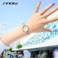 SINOBI Fashion Luxury Women's Watches Golden Stainless Steel Small Dial Bracelet Mesh Quartz Watch Ladies Wristwatch muje. 