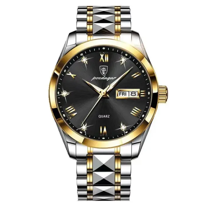 Be Refined and Sophisticated with Poedgar Men's Luxury Business Quartz Watch - Water Resistant, Calendar, Luminous Hands and More