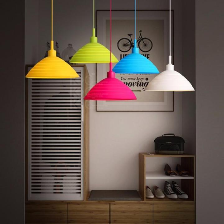 E27%20Modern%20Silicone%20Home%20Ceiling%20Rose%20Pendant%20Lamp%20Light%20Bulb%20Holder%20+%20Lampshade%20-%20Image%202