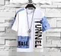 Summer New Fashionable T-Shirt For Men [ WHITE & SKY ]. 