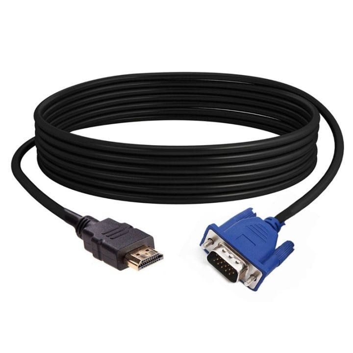 HDTV%20HDMI%20Gold%20Male%20To%20VGA%20HD-15%20Male%2015Pin%20Adapter%20Cable%206FT%201.8M%201080P%20-%20Image%202