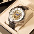 BALEITE Barrett Automatic Hollow Tourbillon Mechanical Watch Men's Business Leather Student Sports Fashion Watch. 