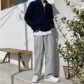 Autumn Winter Stand-up Collar Half-zip Sweater Men's Handsome Loose Casual High Street Sweaters Men Pullovers Male Clothes. 