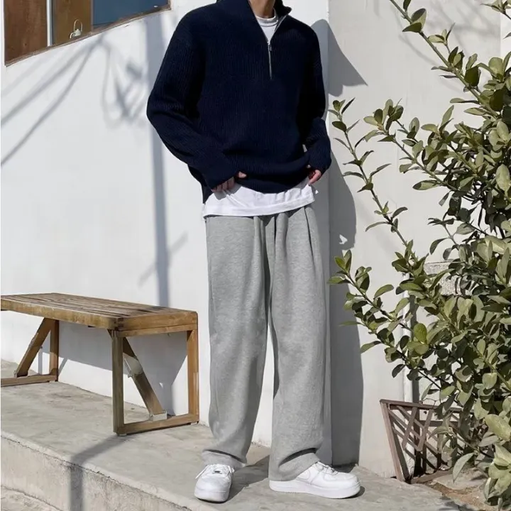 Autumn%20Winter%20Stand-up%20Collar%20Half-zip%20Sweater%20Men's%20Handsome%20Loose%20Casual%20High%20Street%20Sweaters%20Men%20Pullovers%20Male%20Clothes%20-%20Image%205