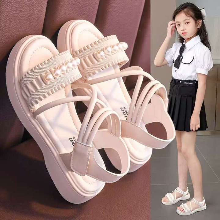 Pearl%202023%20Summer%20New%20Little%20Girl%20Princess%20Shoes%20Soft%20Sole,%20Western%20Style%20Korean%20Edition%20Girl's%20Baby%20Sandals%20-%20Image%202