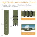 For Samsung Galaxy Watch Active 2 18mm / Gear S3 Nylon Three-ring Watch Band(Black).