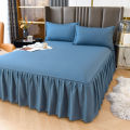 Fitted Sheet Cover with Skirt Color Bed Skirt Bedspread Bed Sheet Korean Style Mattress Cover Protective Cover Three-Piece Set.2Rice.5m80x20。. 