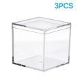 1/3PCS Transparent Acrylic Plastic Square Cube Box With Lids Durable Candy Box Multiple Uses Transparent Case Home Organizer Container. 