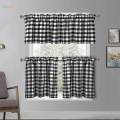 Half Window Tier Curtains for Bathroom Window Covering 137x61cm 1 Panle. 