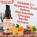 WishCare Pure Glow 35% Vitamin C Face Serum - With Hyaluronic Acid, Retinol, Niacinamide, Oranges, Berries & Turmeric - For Glowing, Bright, Young and Even Toned Skin - 30 ml. 