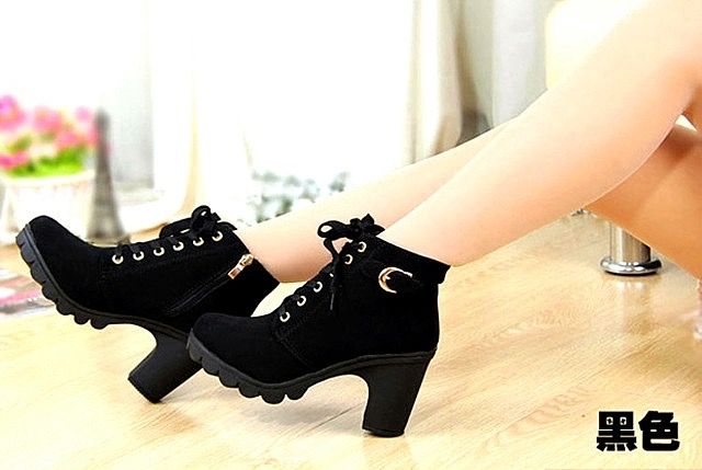 {MYE MART} Korean fashion boots Shoe for women ladies ankle Pointed Toe Short Boots Casual box Heels Shoes