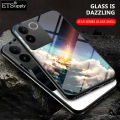 Phone case Vivo T2 Pro Couple Starry Moon Mirroe Glass Protector Meteor Start Back Cover Vivo T2 Pro case. 