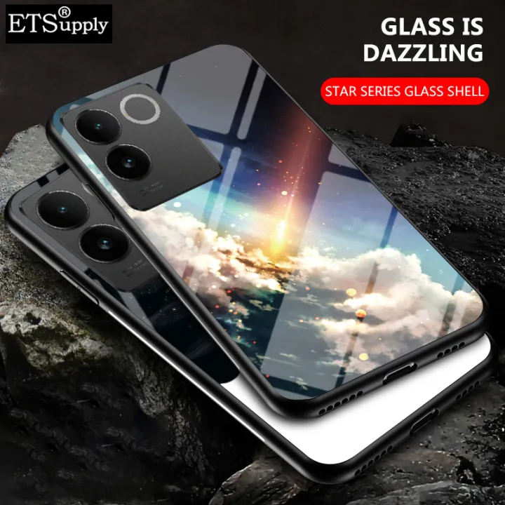 Phone%20case%20Vivo%20T2%20Pro%20Couple%20Starry%20Moon%20Mirroe%20Glass%20Protector%20Meteor%20Start%20Back%20Cover%20Vivo%20T2%20Pro%20case%20-%20Image%202