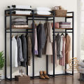 Freestanding Closet Organizer, 75 inch Clothing Rack with Shelves, Heavy Duty Garment Rack Wardrobe Closet with Hanging Rods. 