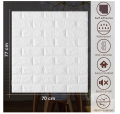 3D White Brick Wallpaper for Wall PE Foam Wall Stickers Self Adhesive DIY Wall Decor (70 x 77cm,.