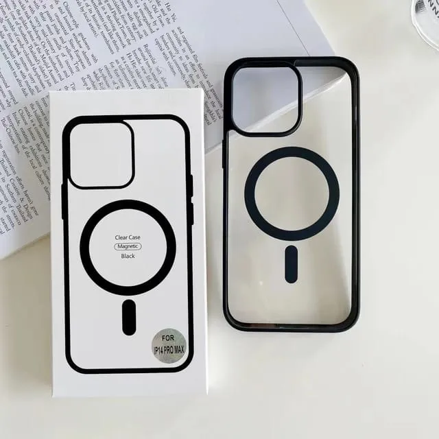 Magnetic%20Transparent%20Phone%20Case%20for%20iPhone%2011%20to%2014%20Pro%20Max%20with%20Slim%20Design%20Black%20and%20Gold%20Frame%20Supports%20Magsafe%20Charging%20-%20Image%205